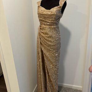 Elegant Gold Sequin Gown